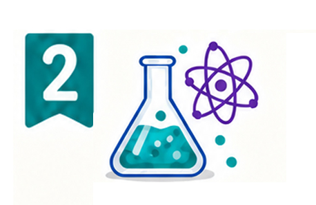 beaker and atom molecule
